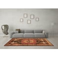thumbnail image 3 of Ahgly Company Indoor Round Abstract Brown Contemporary Area Rugs, 4' Round, 3 of 4