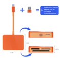 thumbnail image 4 of Lector de tarjetas SD RRSITIAU adaptador USB-C 4 en 1 color naranja, 4 of 9
