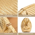 thumbnail image 6 of Women's Woven Evening Bag Vegan Leather Clutch Purse Dumpling Ruched Bag Party Wedding Elegant Handbags, 6 of 6