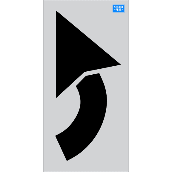 42" Turn Arrow Parking Lot Pavement Marking Stencil Thickness: .100