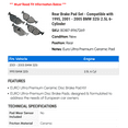 thumbnail image 2 of Rear Brake Pad Set - Compatible with 1995, 2001 - 2005 BMW 325i 2.5L 6-Cylinder 2002 2003 2004, 2 of 2