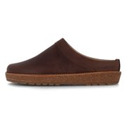 HAFLINGER Men Women Leather Clogs 'Travel Classic', dark brown