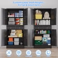thumbnail image 5 of HUAXRON 2-Shelf 2-Drawer Freestanding Metal Garage Storage Cabinet with Wheels and Pegboards, Black(Assembly required), 5 of 7