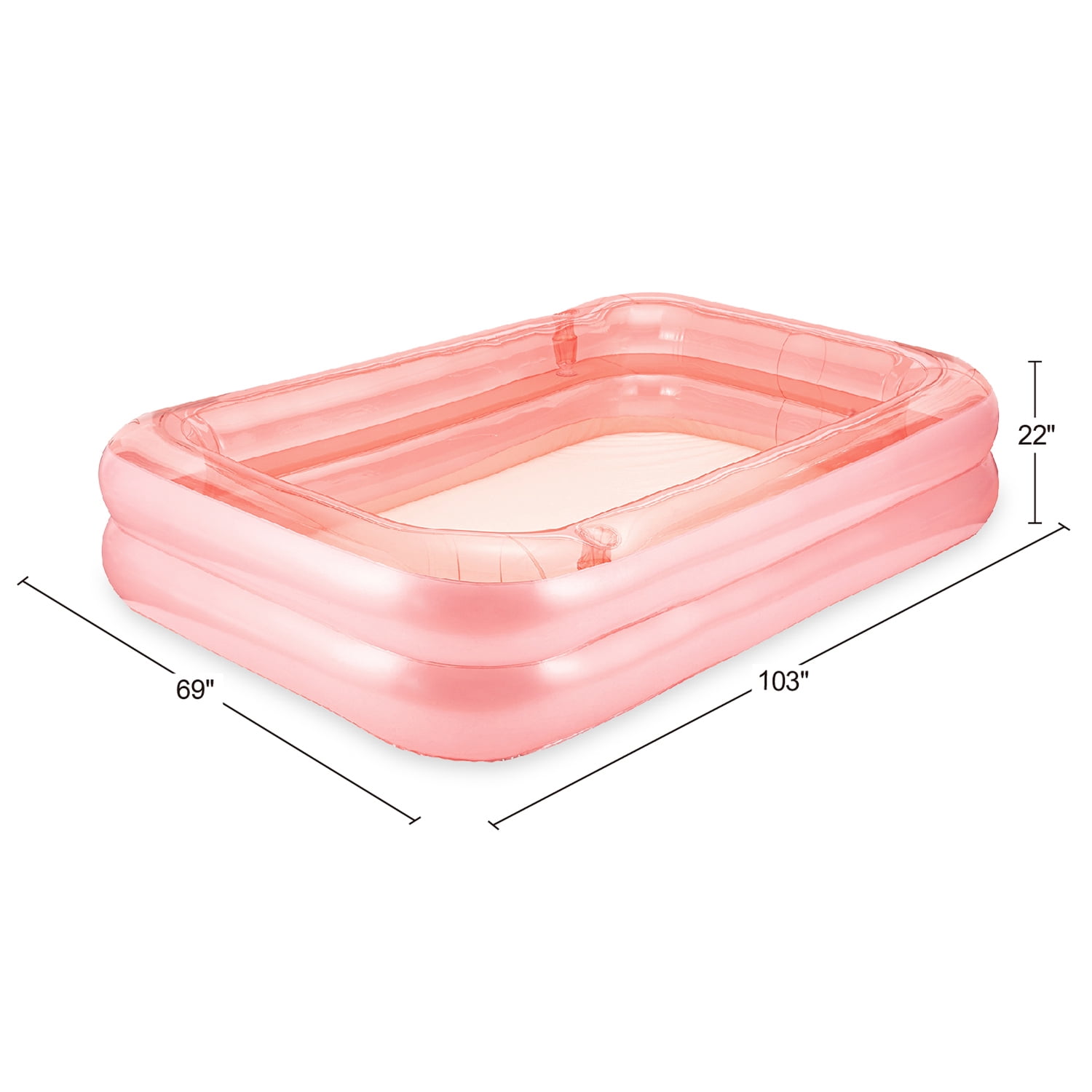 Funsicle 8.5ft Blissful Pool, Inflatable Family Swimming Pool, Rose Pink, Rectangular, Age 6 & up