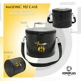 thumbnail image 3 of Core Plus Group Machine Embroidery Shriner Fez Case, Deluxe Masonic Fez Cap Case with Strap, Imitation Leather, Hat/Cap Storage Box, Display Box for Masonic & Eastern Star Fez Hats, OES Gifts, 3 of 6