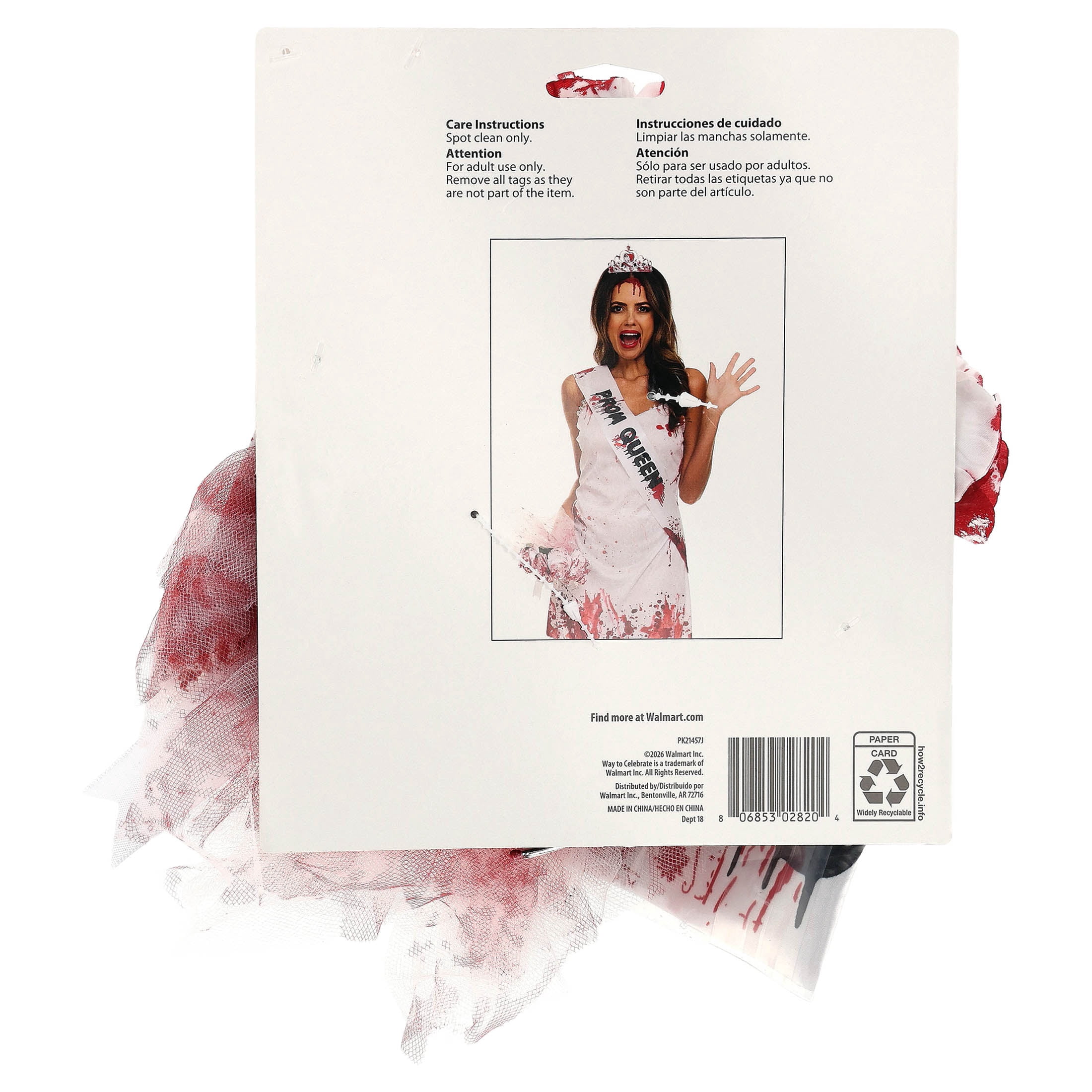 Bloody Prom Queen Costume Accessory Kit for Adults, 3 Pieces, Halloween by Way To Celebrate