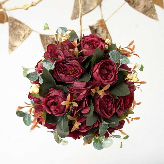 Visland Peony Artificial Flowers for Decoration, Silk Realistic Artificial Flowers Ball Arrangement Bouquet Wedding Centerpieces for Tables Party Decoration