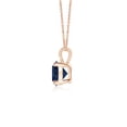 thumbnail image 2 of ANGARA Natural Classic Round Blue Sapphire Solitaire Pendant in 14K Rose Gold for Women (Size-5mm) | September Birthstone, Anniversary, Jewelry Gift for Women | Natural Blue Sapphire Necklace, 2 of 8