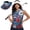 Floral American Flag, variant on Womens Sleeveless Golf Shirts with Adjustable Sun Visors for Women 250th Anniversary USA Flag 2 Piece Athletic Tennis Shirts and Sun Hat, Size XS