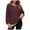 Wine, variant on aidice Shirts for Women Casual Crewneck Long Sleeve Loose Striped Side Split Drop Shoulder Blouses Tops