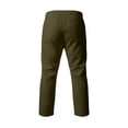 thumbnail image 5 of UAMVSH Men's Linen Capri Pants Casual Elastic Waist Drawstring Beach Shorts Summer Hawaiian Below Knee Long Shorts with Pockets, 5 of 6