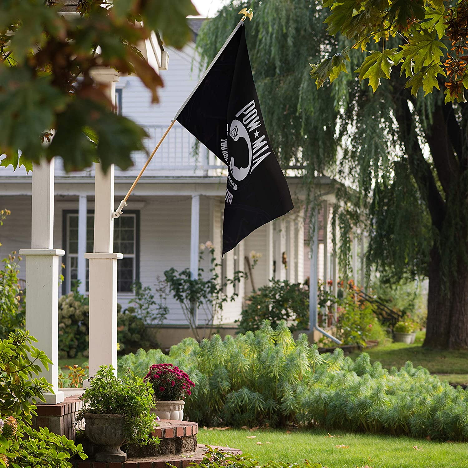 POW MIA 3ft x 5ft Knitted Polyester Flag, Patriotic Military Flag, Made in The USA