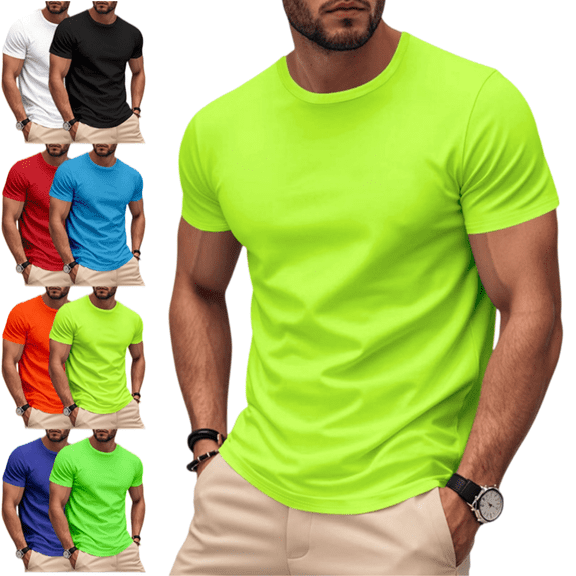 LRGSHF Workout Shirts for Men Casual Quick Dry Athletic Short Sleeve Moisture Wicking Soft Summer T-Shirts Crew Neck Lightweight Tops