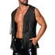 thumbnail image 4 of INSPIRE CHIC Chalecos para hombres con flecos y borlas, estilo retro, sin mangas, abiertos, color negro, 4 of 6