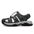 thumbnail image 3 of Mens Closed Toe Sandal Leather Hiking Outdoor Beach Wading Sandals Men's Casual Comfort Fisherman Shoes Non-Slip Waterproof Summer Gray 10.5, 3 of 6