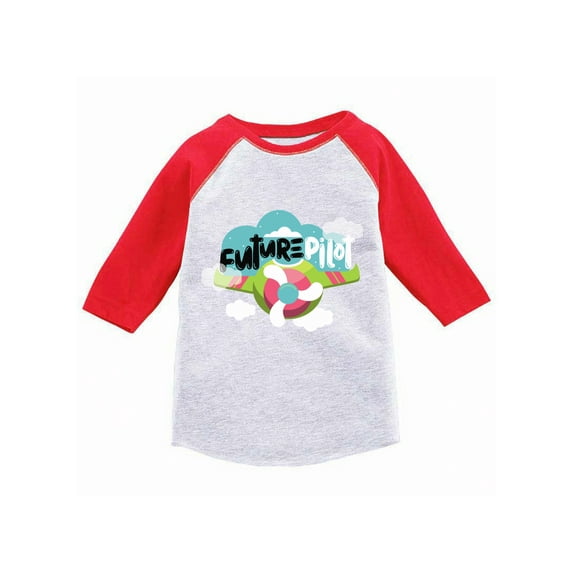 Awkward Styles Future Pilot Toddler Raglan Themed Party Kids Pilot Baseball Shirts Cute Birthday Gifts Funny Airplane Jersey Tshirts for Boys Funny Airplane Jersey Tshirts for Girls