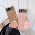 thumbnail image 2 of Cute Love Heart Pendant Solid Color Phone Case Compatible With Samsung Galaxy Z Flip 4, 2 of 3