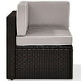 thumbnail image 3 of Afuera Living Contemporary Wicker Corner Patio Chair in Brown and Gray, 3 of 9