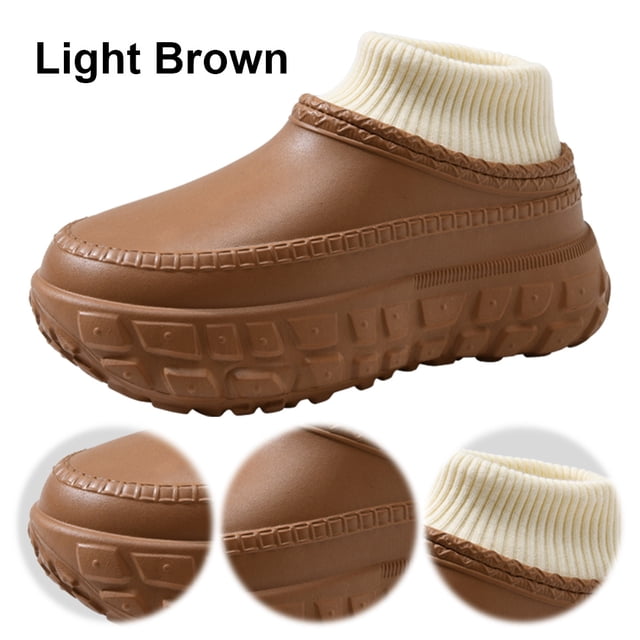 Botas plataforma Zapatos la casa invierno para hombres Fuera piel forrada CALIENTE COMOSA ANTI-SLIP