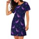 thumbnail image 2 of Fotbe Eggplant Bata de Dormir para Mujer con Estampado, Camisón de Algodón de Manga Corta, Ropa de Dormir Casual, 2 of 6