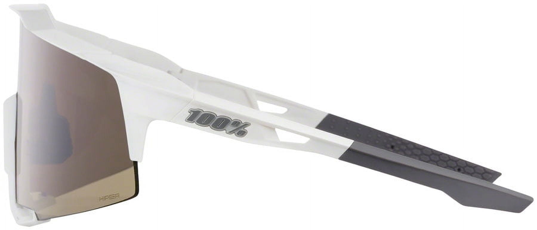 100% Speedcraft Sunglasses - Matte White, HiPER Silver