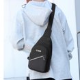 thumbnail image 5 of uublik Mens Canvas Sling Bag Small Crossbody Backpack Hiking Daypack Rucksack For Men Women Outdoor Cycling Travel, Black, 5 of 7