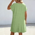 thumbnail image 5 of CYRBOKO Women's Plus Size Dresses, Casual Short Sleeve V-Neck Vacation Summer Dresses Midi Dresses Army Green Size 2XL, 5 of 5