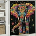 thumbnail image 6 of BCIIG Psychedelic Elephant Shower Curtain Set with Hooks - Premium Fabric 36"x72, 6 of 7