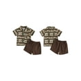thumbnail image 3 of 2Pcs Baby Boy Western Clothes Short Sleeve Bull Print Tops + Shorts Set Toddler Outfits, 3 of 10