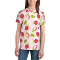 thumbnail image 3 of Wukai Hand Drawn Strawberry Youth Unisex Short Sleeve T-Shirt for Boys, Girls, Teens, and Kids-Medium, 3 of 7