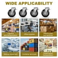 thumbnail image 6 of 8 Inch Caster Wheels, Casters Set of 4, Heavy Duty Casters with Brake,Max Capacity 2468 Lbs, Industrial Swivel Top Plate Casters Wheels for Furniture and Workbench Cart(2 Brake Wheels), 6 of 9