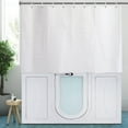 thumbnail image 2 of YISURE Short Shower Curtain 48inch Length White Waffle Textured Fabric Curtain for Small Bathtub, 2 of 5