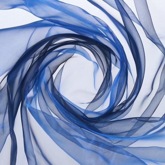 Iridescent Sheer Organza Fabric, 2 Yards x 59 Inches Solid Shiny Fabric for Wedding, Curtains, Costume, Photography Background, Gradient Sapphire Blue Black