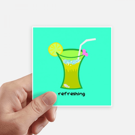 Lime Scrawl Summer Drink Beverage Sticker Square Waterproof Stickers Wallpaper Car Decal