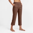 thumbnail image 2 of COMVALUE Pants for Women Stretch Cropped Summer Casual Capris Office Work Slacks Yoga Dress Pant Pants (Brown, XL), 2 of 9