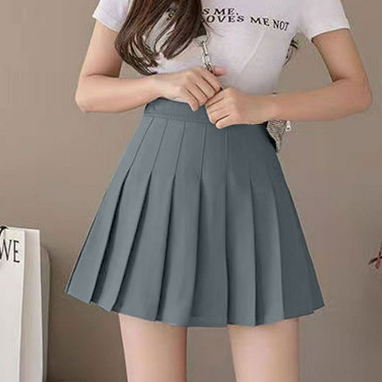 YDDIAN School Uniform Skirts for Girls Kids Tennis Skirt Girl s Pleated Skirt Student 6 12 Years Mini Short Skirts Gray L Walmart