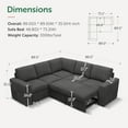 thumbnail image 2 of Marrber L-Shaped Sectional Sleeper with Pull-Out Sofa Bed Corduroy Cloud Couch with Storage for Living Room, Gray, 2 of 10