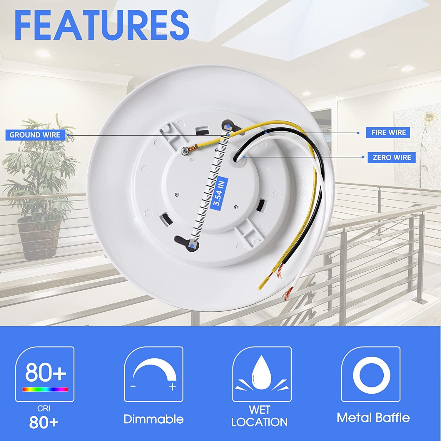 Megaman 6 in LED Surface Flush Mount Disk Light Downlight Ceiling Light 9.5W Dimmable Soft White 2700K