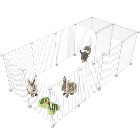 Pet Playpen HOMIDEC para animales pequeños, valla de alambre hecha a mano, 48 x 24 x 40 cm
