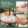 thumbnail image 5 of Round Outdoor Tablecloth with Umbrella Hole and Zipper, Orange Eucalyptus Leaves Tablecloth with Elastic Waterproof, Spring Summer Botanical Patio Table Covers for 36" - 44" Picnic Pool Tables, 5 of 9