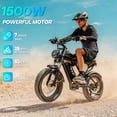 thumbnail image 3 of YVY Electric Bike for Adults,Peak 1500W 28MPH,48V 20AH 30-80 Miles E-Mountain Bike, 20'' Fat Tire Electric Bicycle UL2849, 3 of 8