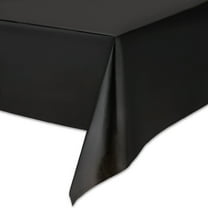 Rectangular 54" x 108" Black Plastic Table Cover, 3 Count, by Way To Celebrate