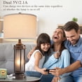 thumbnail image 4 of Lámpara AIEAMPDO Estilo Rústico Vintage 2-Pack con Puertos USB, 4 of 8
