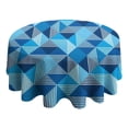 thumbnail image 4 of Blue Geometric Pattern Round Tablecloth 60"x60",Wrinkle Wipeable Table Cloth for Kitchen Dining Room Picnic Patio Party, 4 of 6