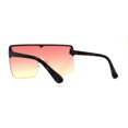 thumbnail image 4 of Flat Top Half Rim Oversize Shield 80s Fashion Sunglasses Tortoise Red Yellow, 4 of 4
