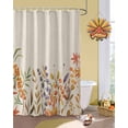 thumbnail image 3 of Fall Shower Curtain Berry Flower Bathroom Curtains with Hooks, Waterproof Fabric Orange Autumn Maple Leaf Plant Linen Thanksgiving Bath Shower Curtains Set for Bathroom Bathtubs Decor 36x72 Inch, 3 of 7