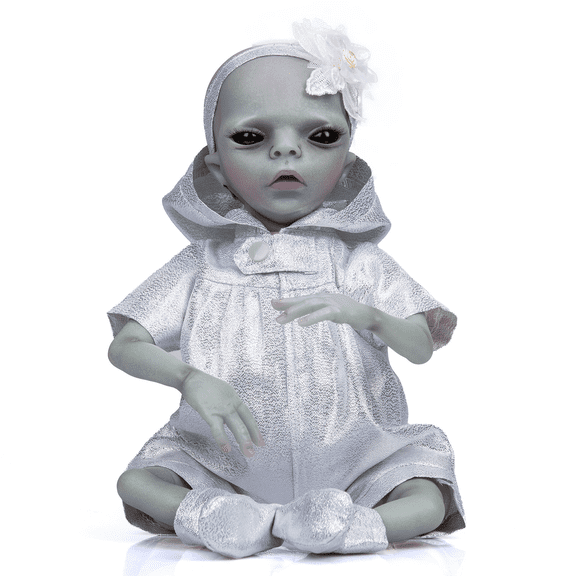 14 inch Realistic Reborn Doll Alien Soft Touch Cloth Body Creative Collection Art