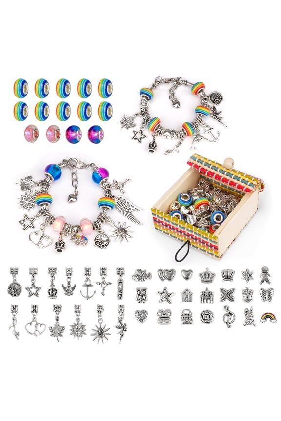 Little Guy Gifts for Girl Age 7 8 9 11, Girl Birthday Presents for 7-11 Years Old DIY Crystal Glass Beads Bracelet Toys Age 7 8 9 Year Old Girl Colorful Girls Jewellery Toy for Girl Kids