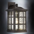 thumbnail image 3 of Urban Ambiance Luxury Craftsman Outdoor Wall Light, Medium Size: 17"H x 11"W, with Tudor Style Elements, Highly-Detailed Design, Oil Rubbed Parisian Bronze Finish and Water Glass, UQL1237, 3 of 8