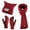 Red, variant on Xfvqtps Women Hat Scarf Glove Set Knit Square Hat Solid Color Touchscreen Winter Warm Stretchy Extended Beanie Neck Warmer Gloves Set Gray